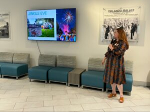 The Ivanhoe Village Board President, Katherine Page, presenting our State of the Village powerpoint